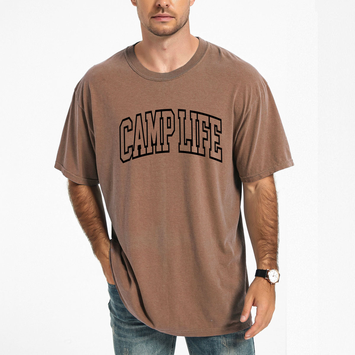 Camp Life Varsity - Men's Garment Dyed Graphic T-Shirt