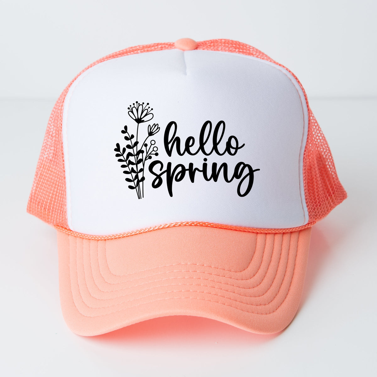 Hello Spring Flowers - Youth Graphic Foam Trucker Hat