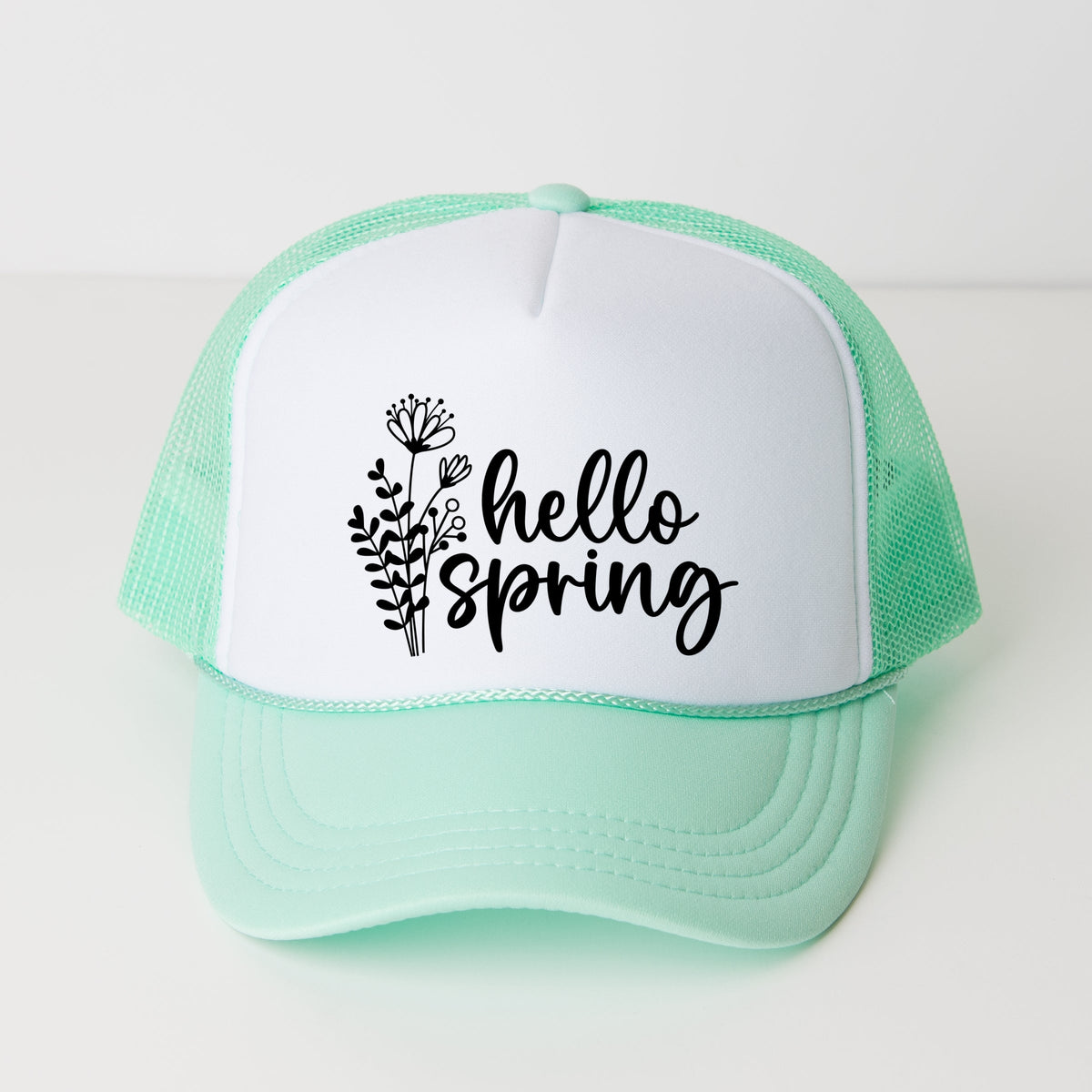 Hello Spring Flowers - Youth Graphic Foam Trucker Hat