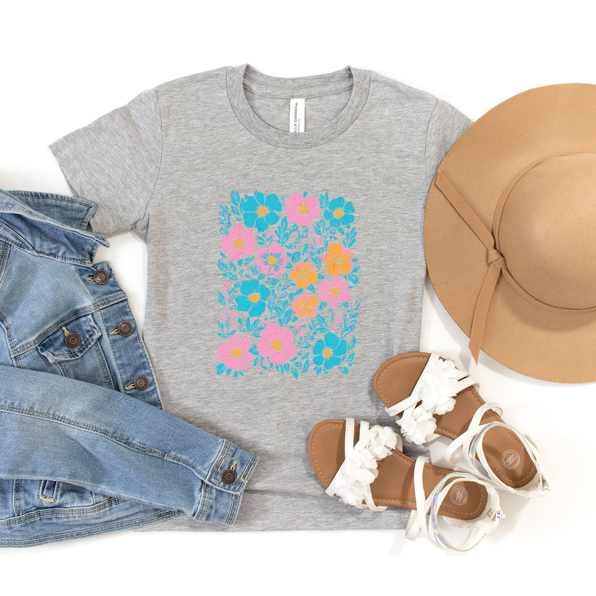 Pastel Floral - Youth Short Sleeve Graphic T-Shirt