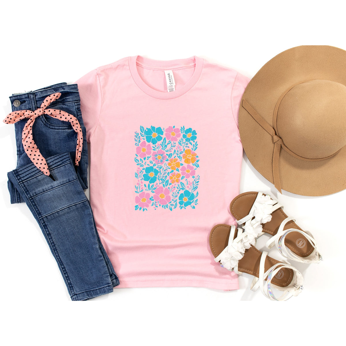 Pastel Floral - Youth Short Sleeve Graphic T-Shirt