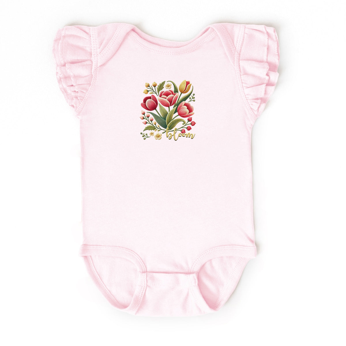 Bloom Tulips - Baby Flutter Sleeve Bodysuit