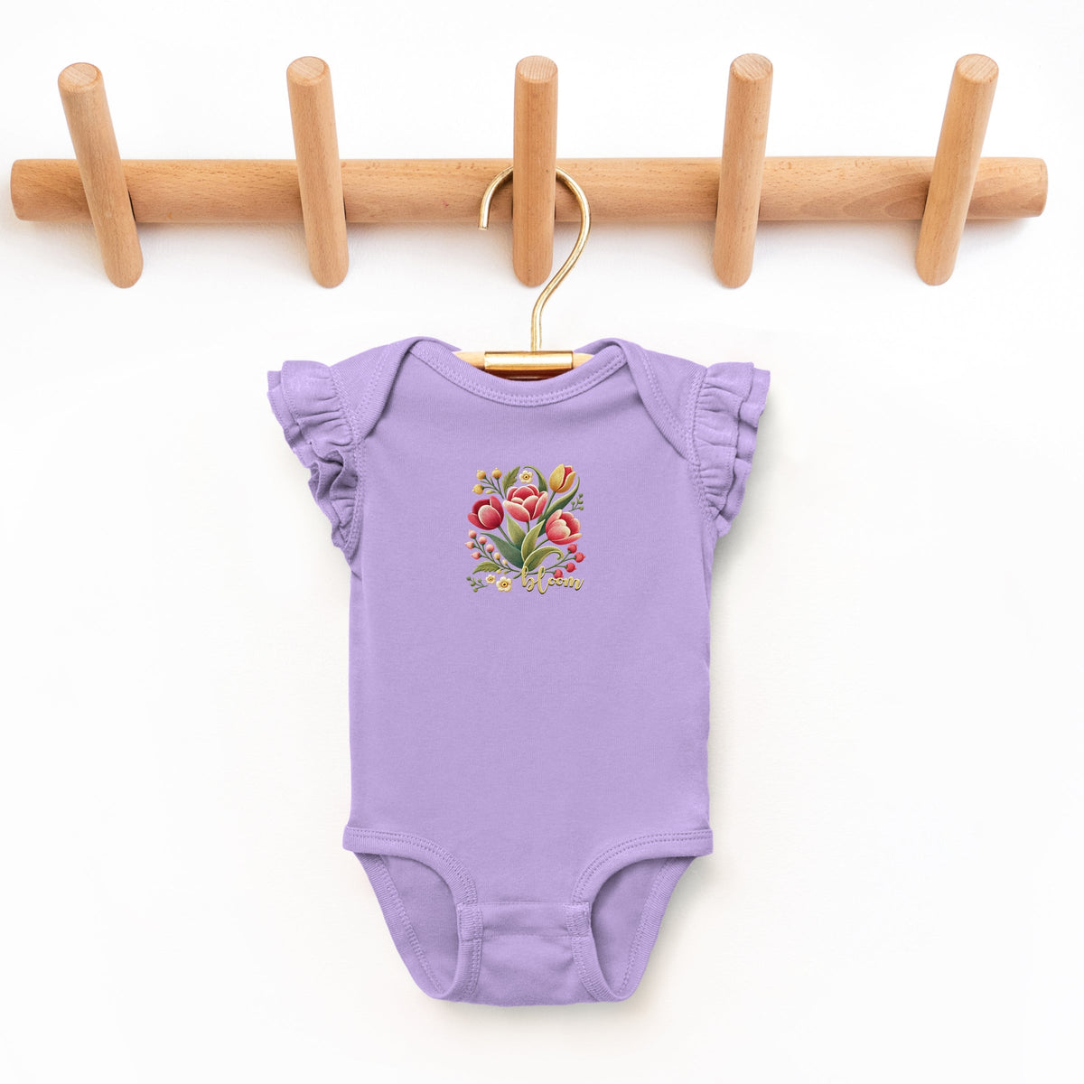 Bloom Tulips - Baby Flutter Sleeve Bodysuit