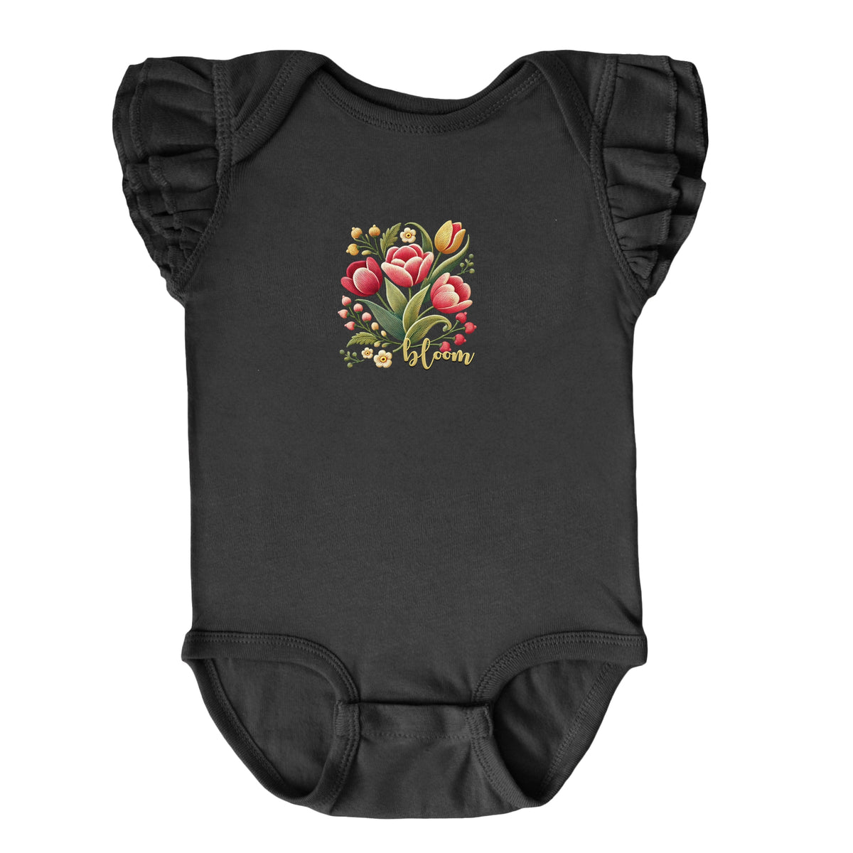 Bloom Tulips - Baby Flutter Sleeve Bodysuit