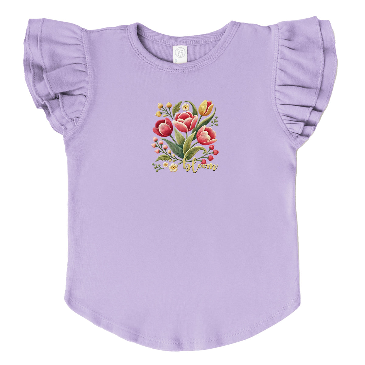Bloom Tulips - Flutter Sleeve Graphic T-Shirt
