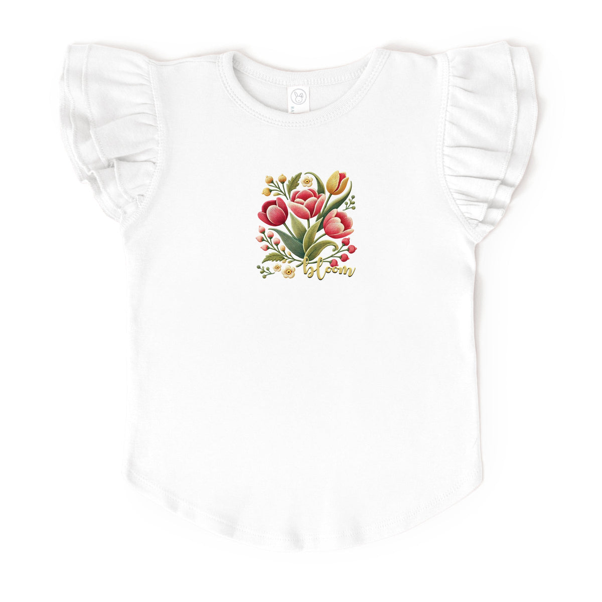 Bloom Tulips - Flutter Sleeve Graphic T-Shirt