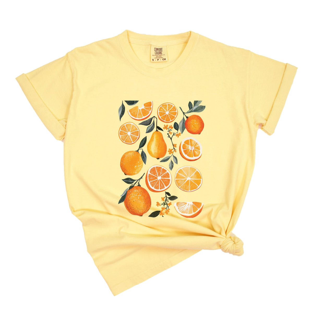 Orange Slice Collage - Women's Garment Dyed Graphic T-Shirt