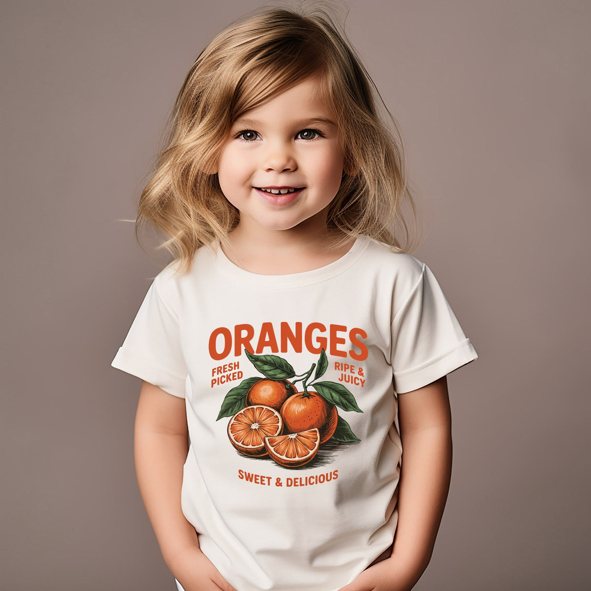 Fresh Picked Oranges Vintage - Toddler Short Sleeve Graphic T-Shirt