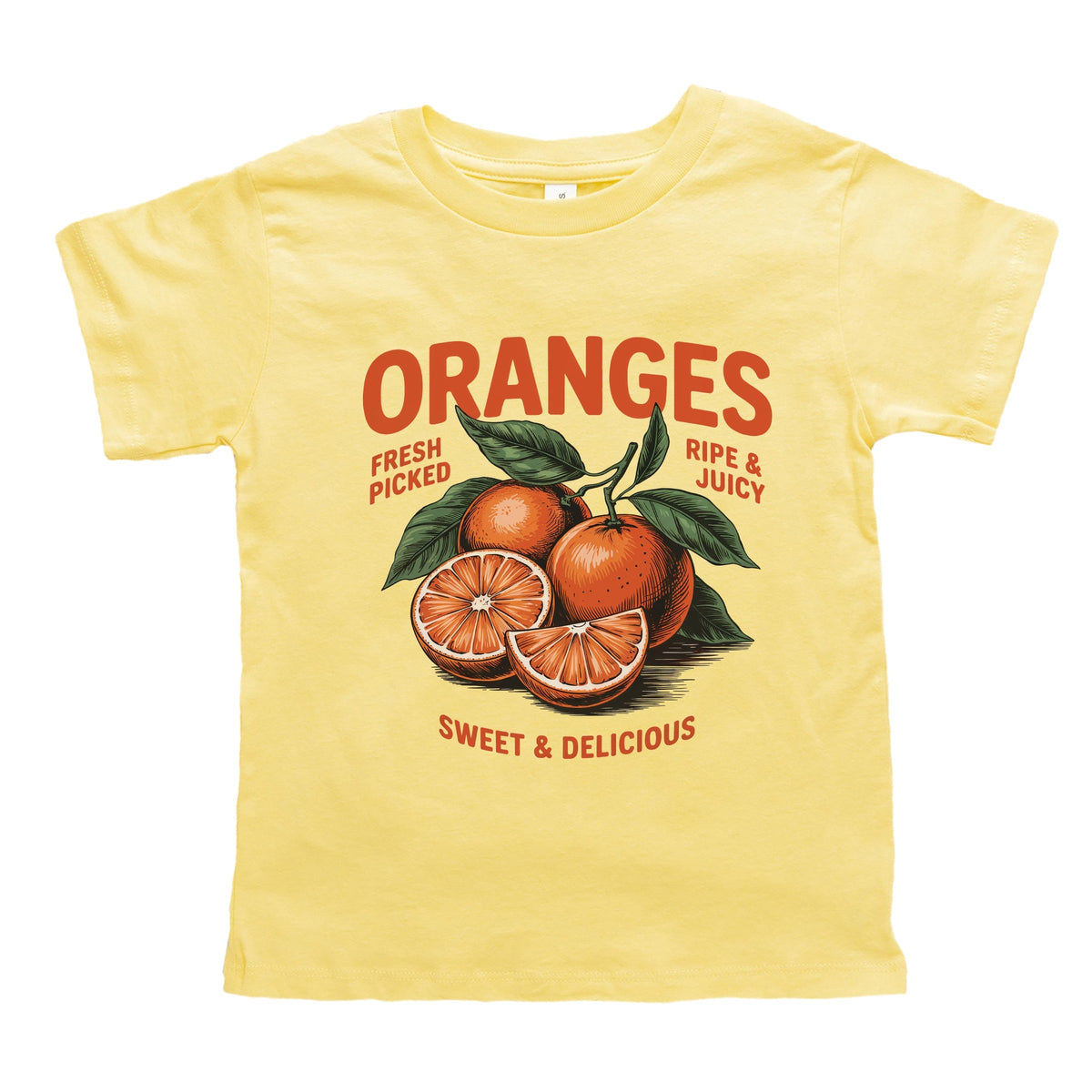 Fresh Picked Oranges Vintage - Toddler Short Sleeve Graphic T-Shirt