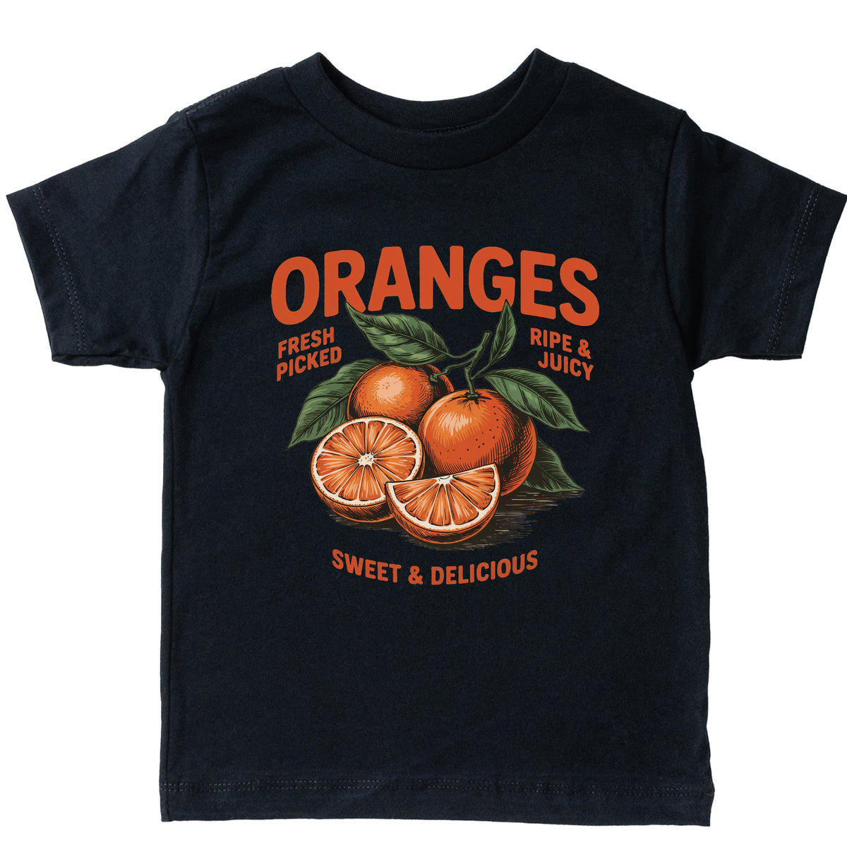 Fresh Picked Oranges Vintage - Toddler Short Sleeve Graphic T-Shirt