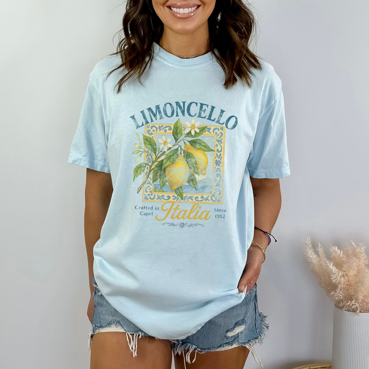 Limoncello Frame - Women's Garment Dyed Graphic T-Shirt