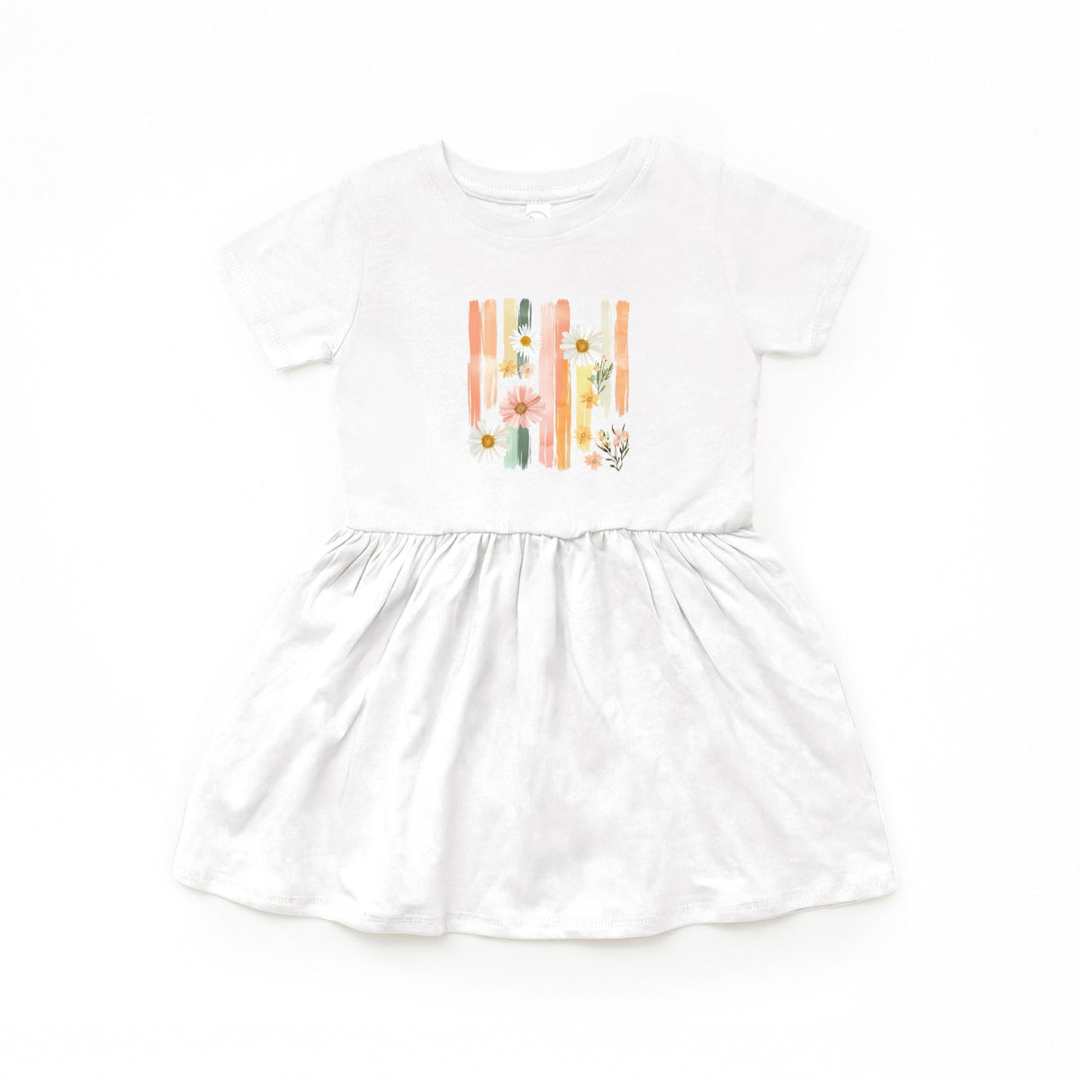 Daisies Stripes Faux Paint - Infant Dress