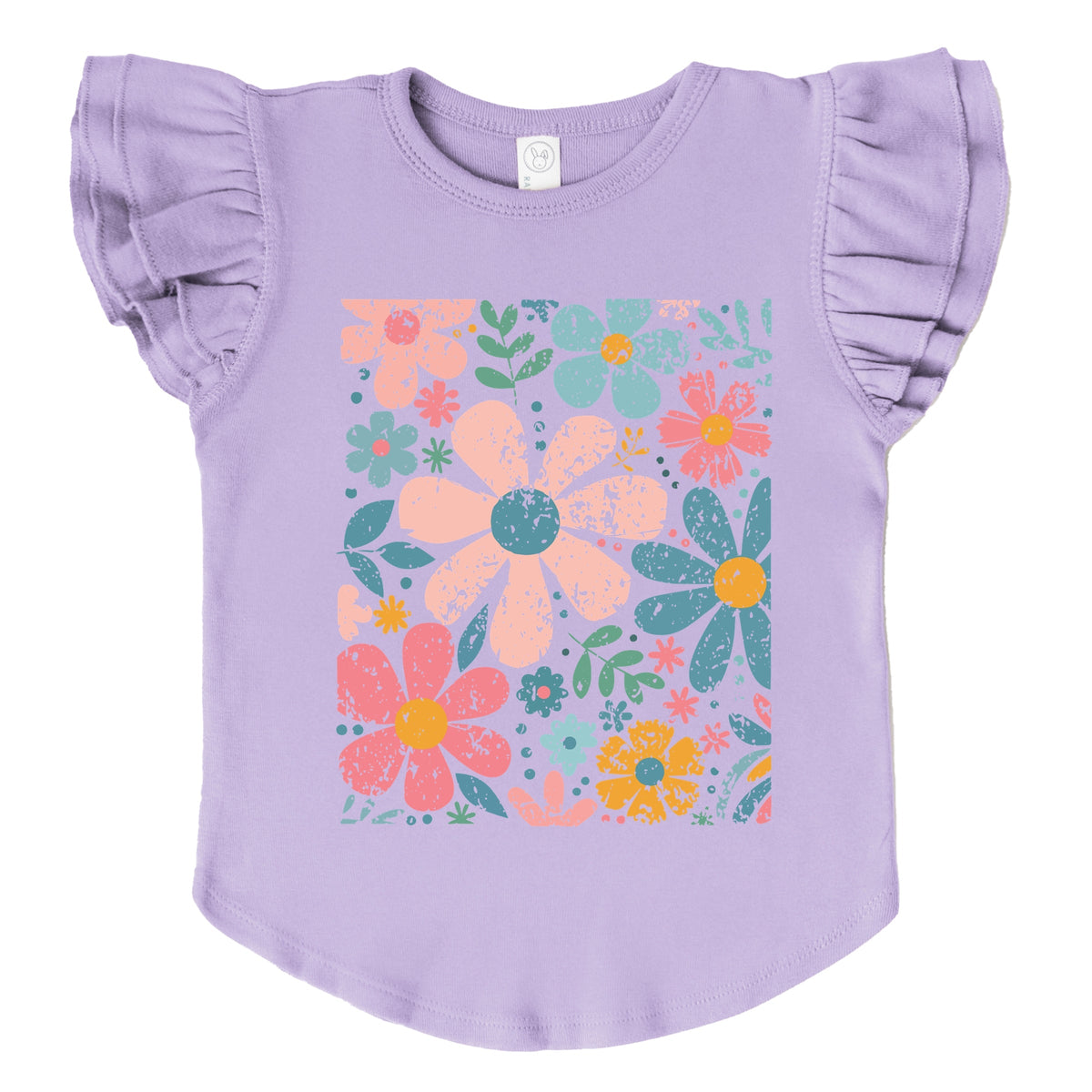 Pastel Flowers Collage - Flutter Sleeve Graphic T-Shirt