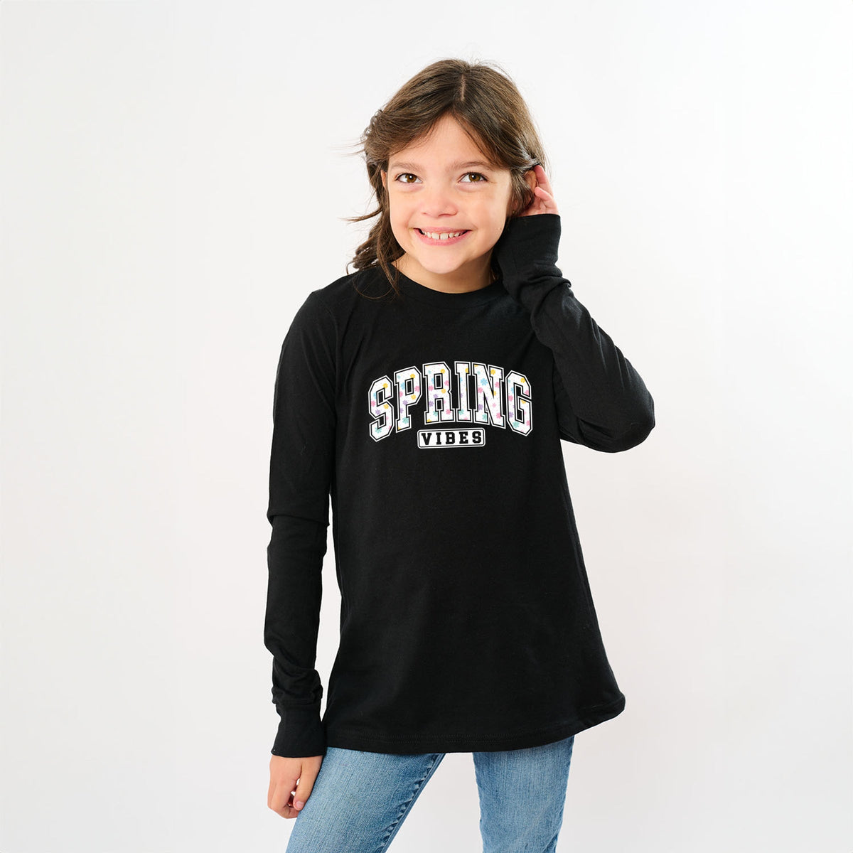 Spring Vibes Varsity - Youth Long Sleeve Graphic T-Shirt