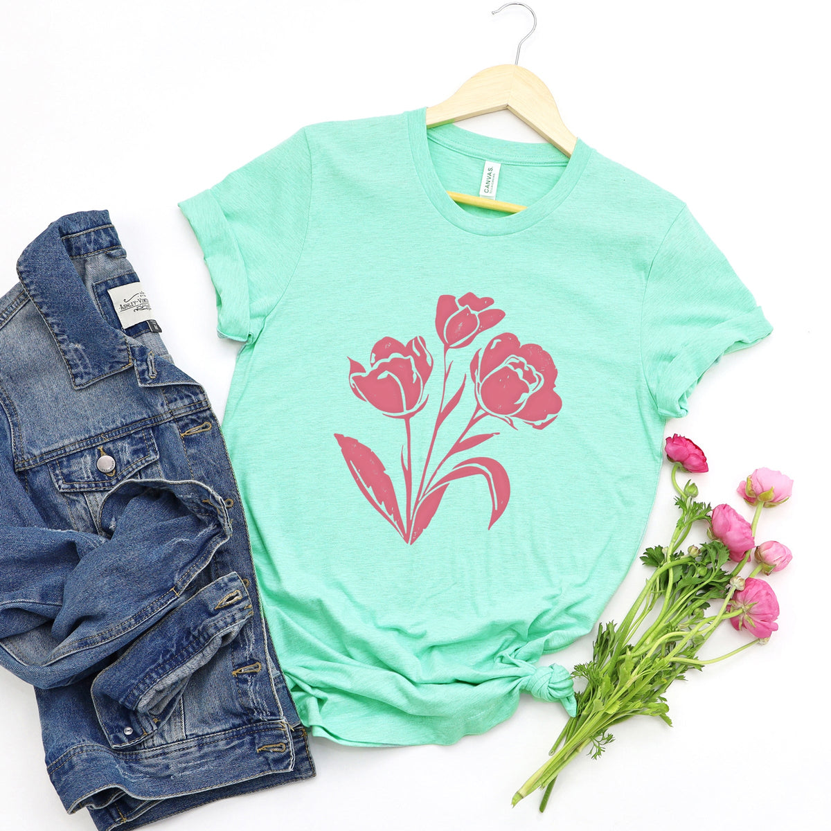 Pink Roses - Women's Short Sleeve Graphic T-Shirt