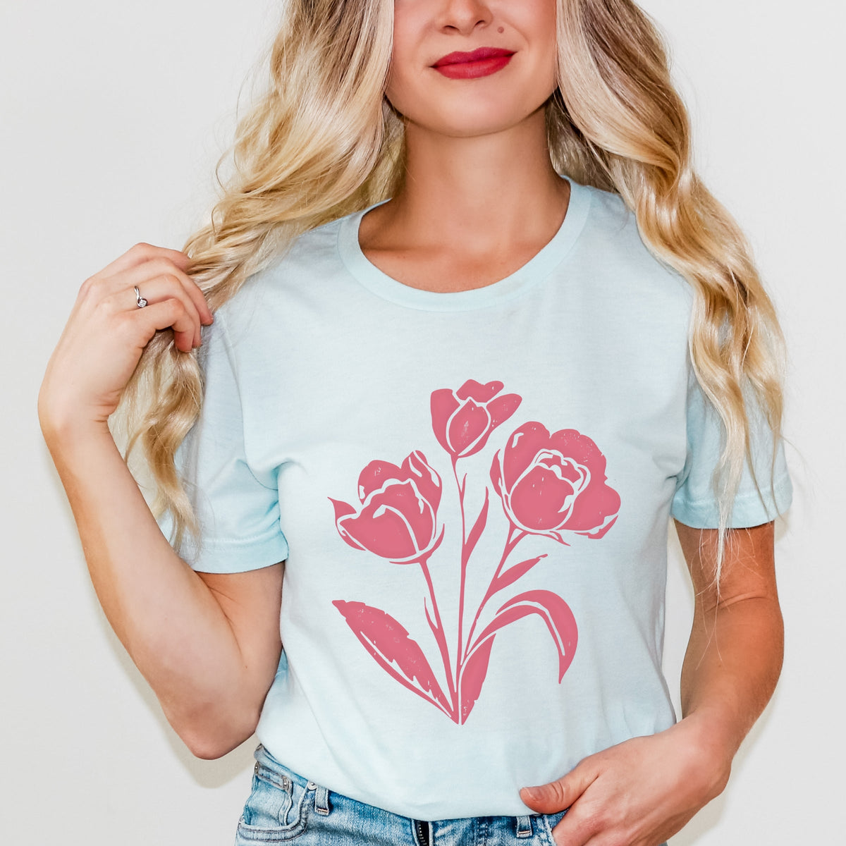 Pink Roses - Women's Short Sleeve Graphic T-Shirt