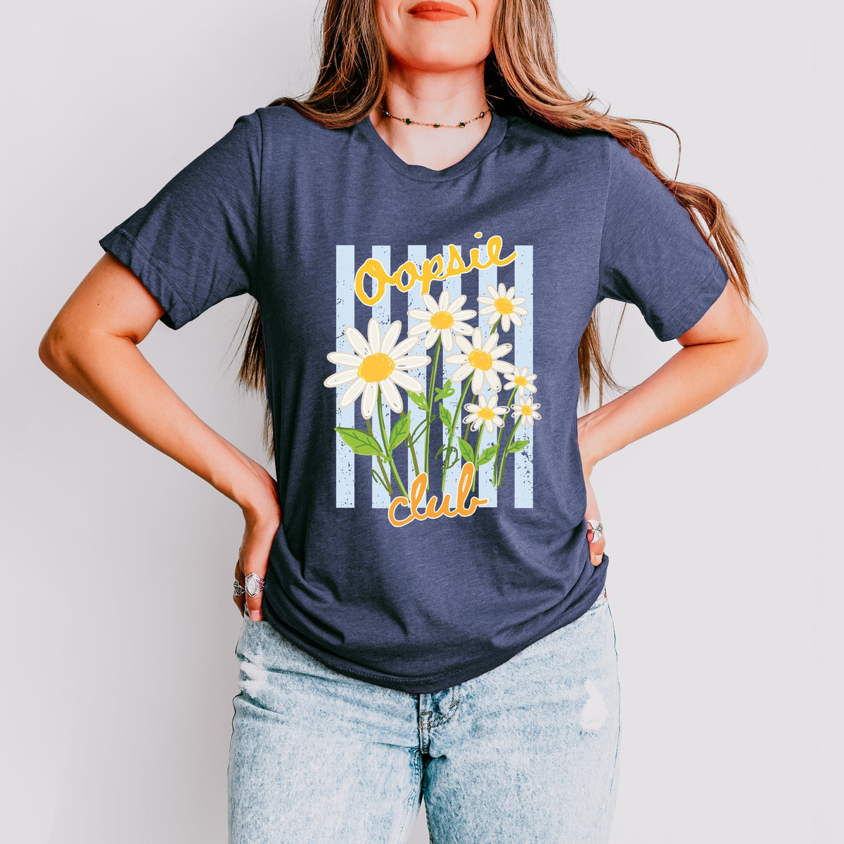 Oopsie Daisy Club Stripes - Women's Short Sleeve Graphic T-Shirt