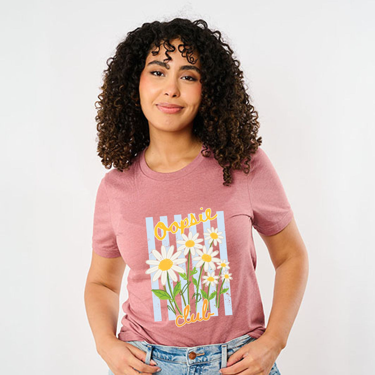 Oopsie Daisy Club Stripes - Women's Short Sleeve Graphic T-Shirt