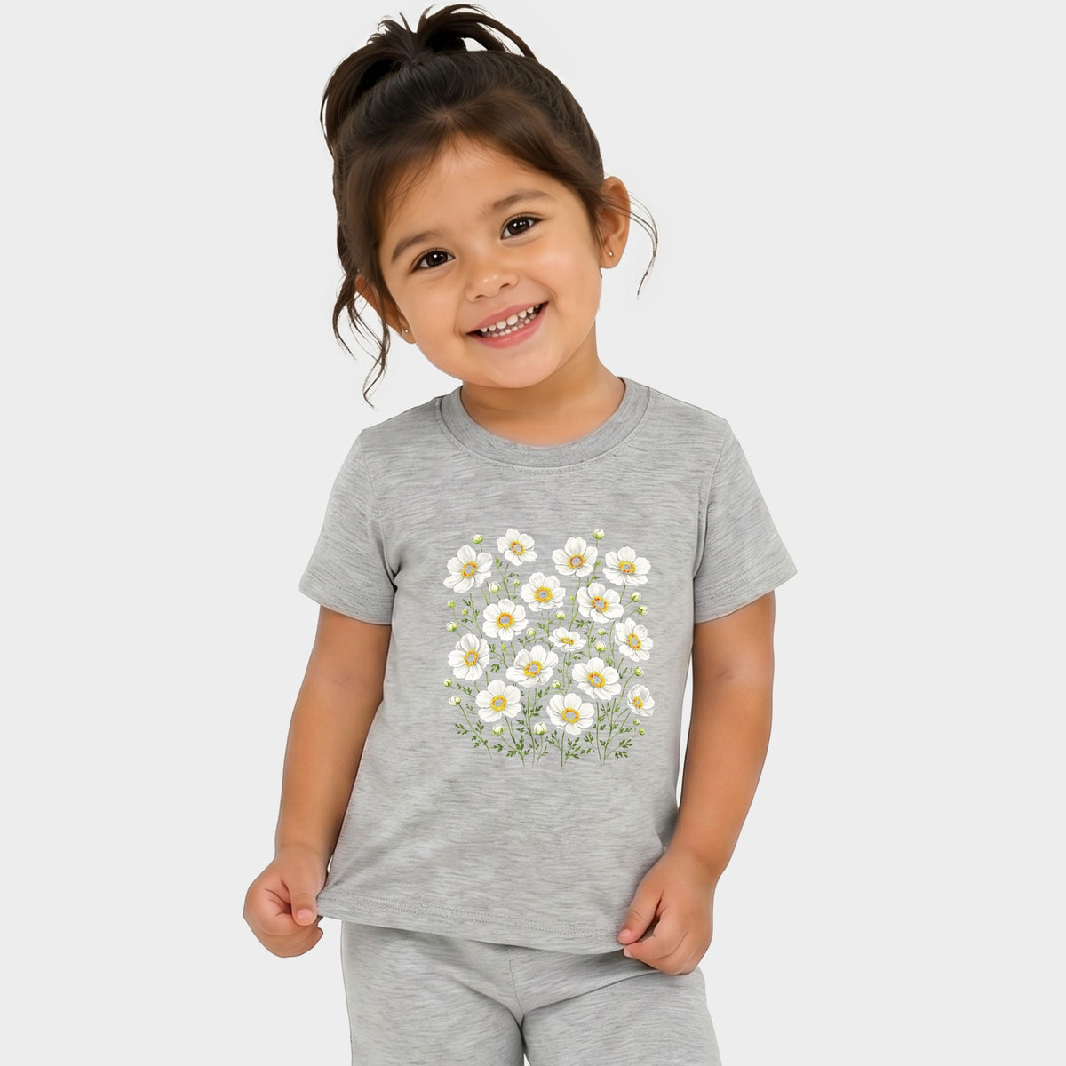 Watercolor Daisies - Toddler Crew Shorts Set