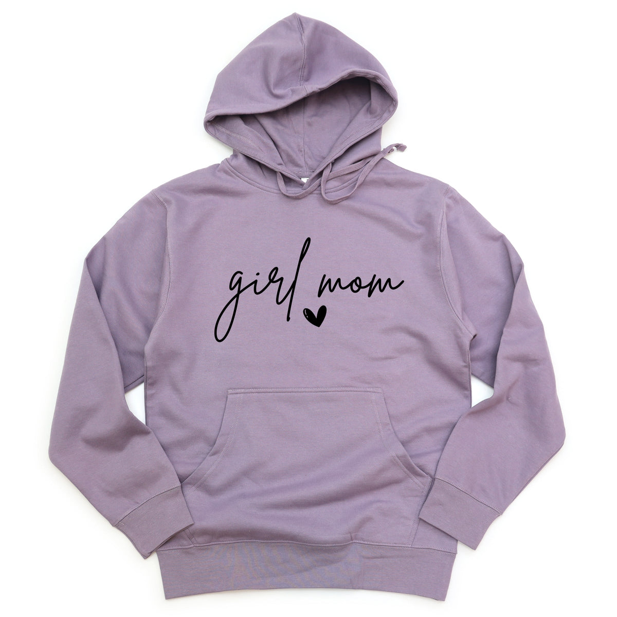 Girl Mom Cursive Heart - Women's Graphic Hoodie