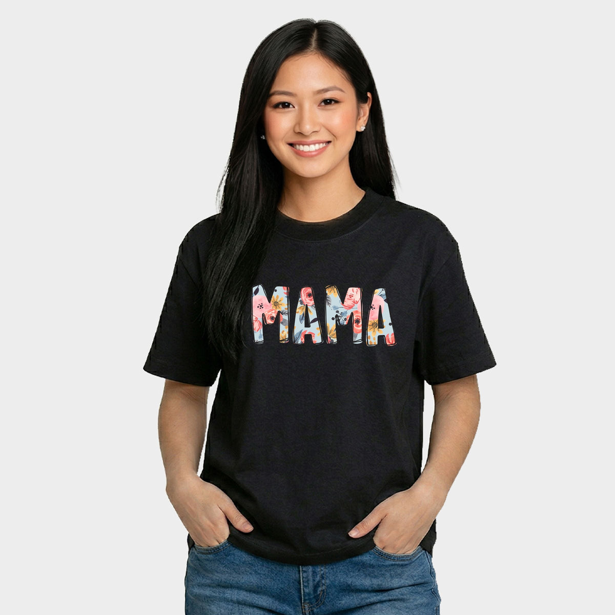Mama Summer Floral - Women's Relaxed Boxy Tee