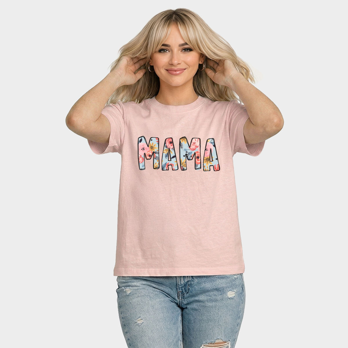 Mama Summer Floral - Women's Relaxed Boxy Tee
