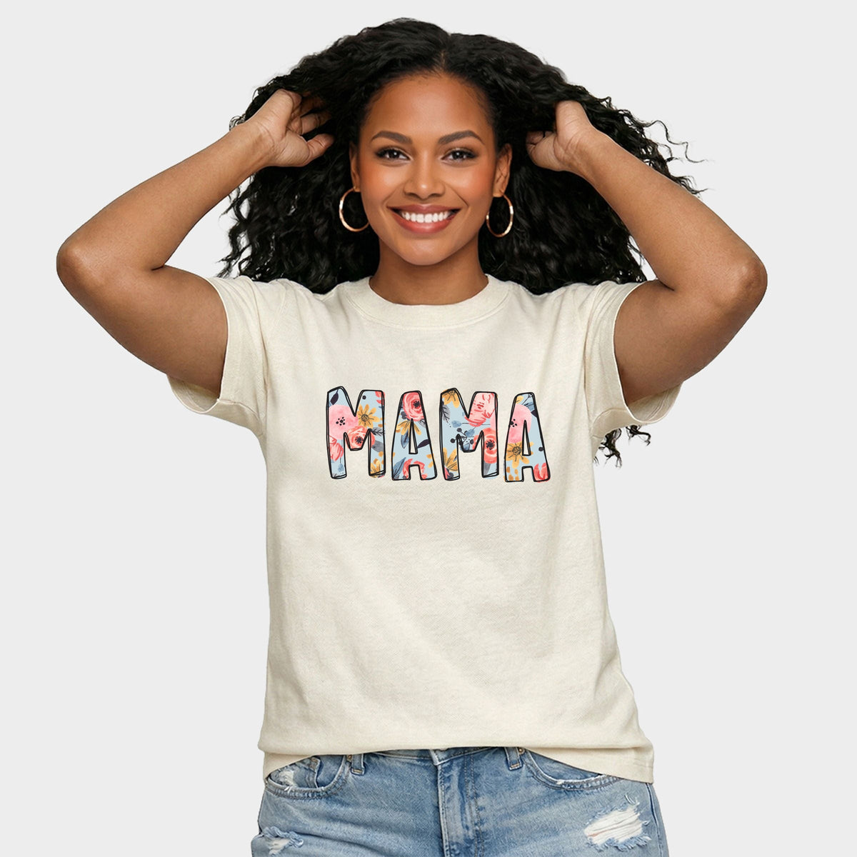 Mama Summer Floral - Women's Relaxed Boxy Tee