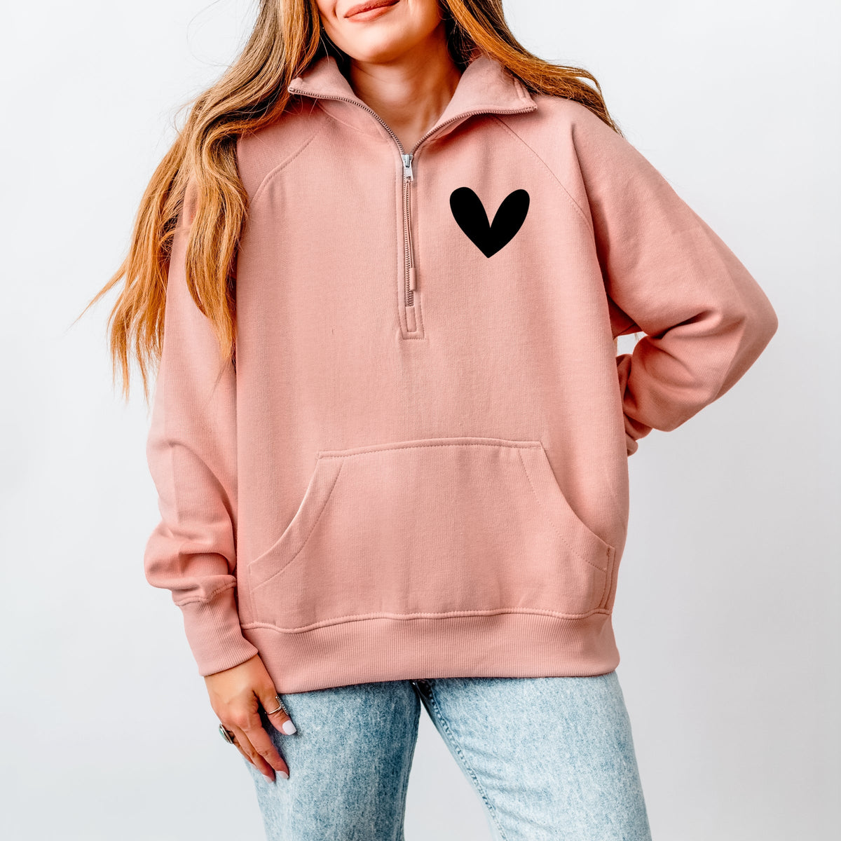 Anti Social Moms Club Front And Back - Women's Quarter Zip Fleece Graphic Sweatshirt