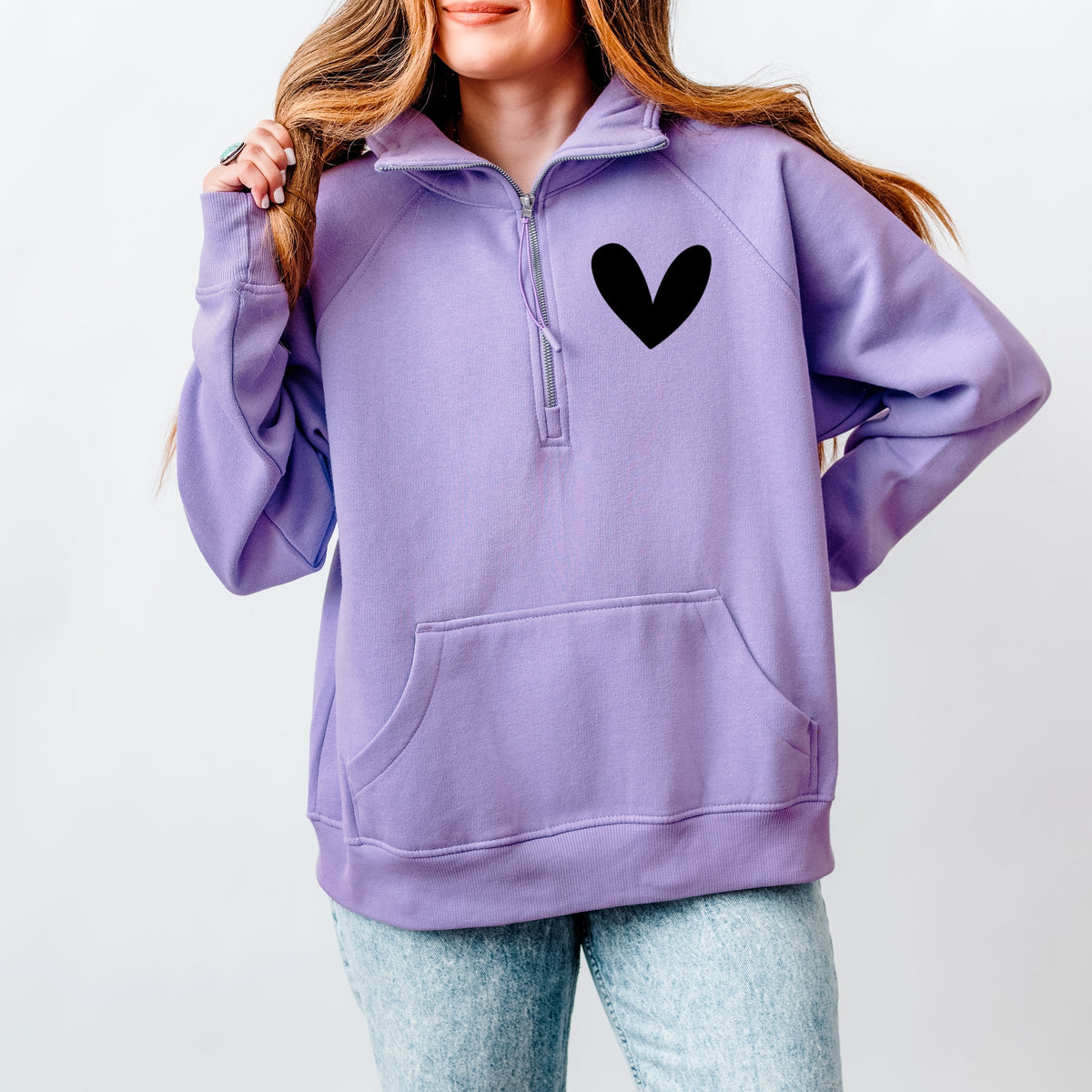 Anti Social Moms Club Front And Back - Women's Quarter Zip Fleece Graphic Sweatshirt