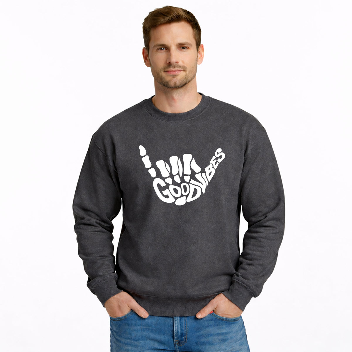 Good Vibes Skeleton - Men's Graphic Sweatshirt
