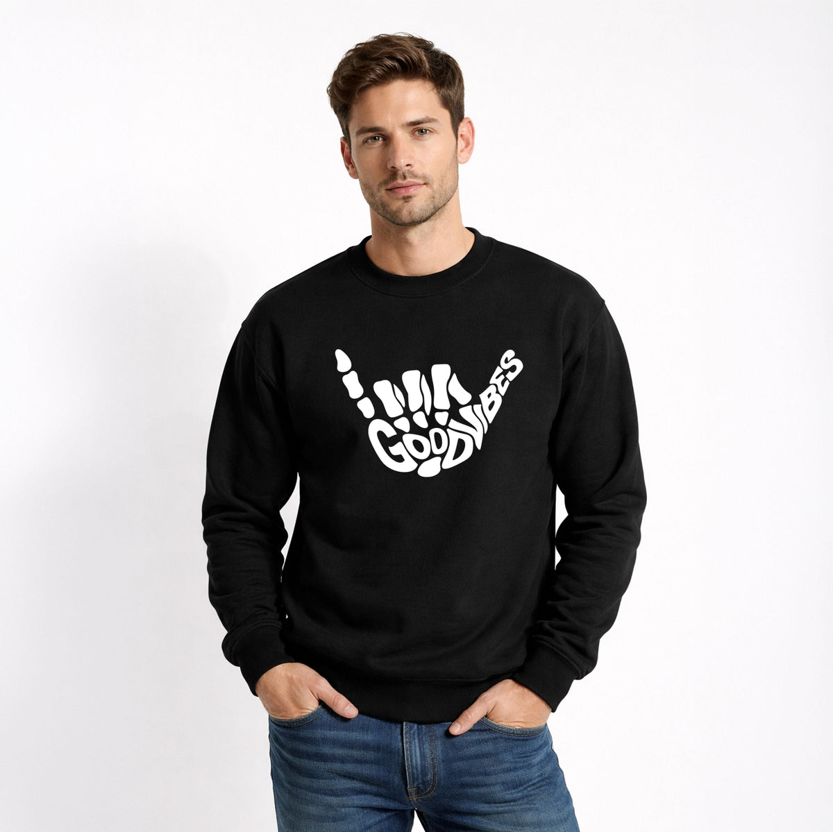 Good Vibes Skeleton - Men's Graphic Sweatshirt