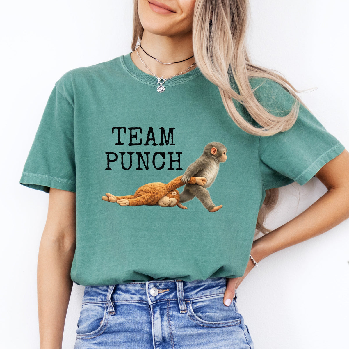 Team Punch Typewriter Black - Women's Garment Dyed Graphic T-Shirt