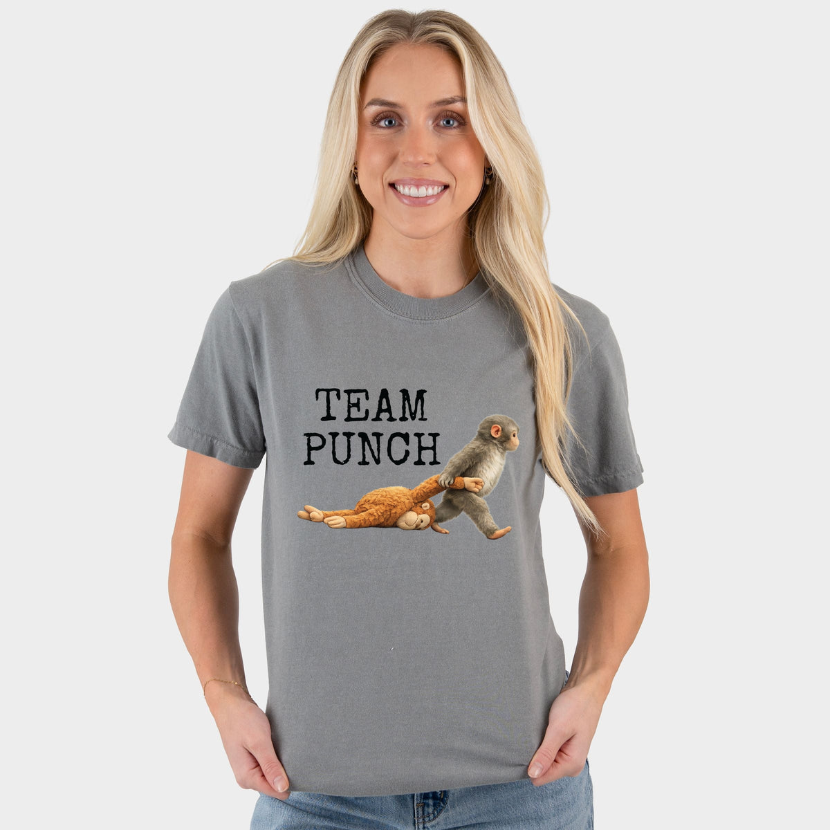 Team Punch Typewriter Black - Women's Garment Dyed Graphic T-Shirt