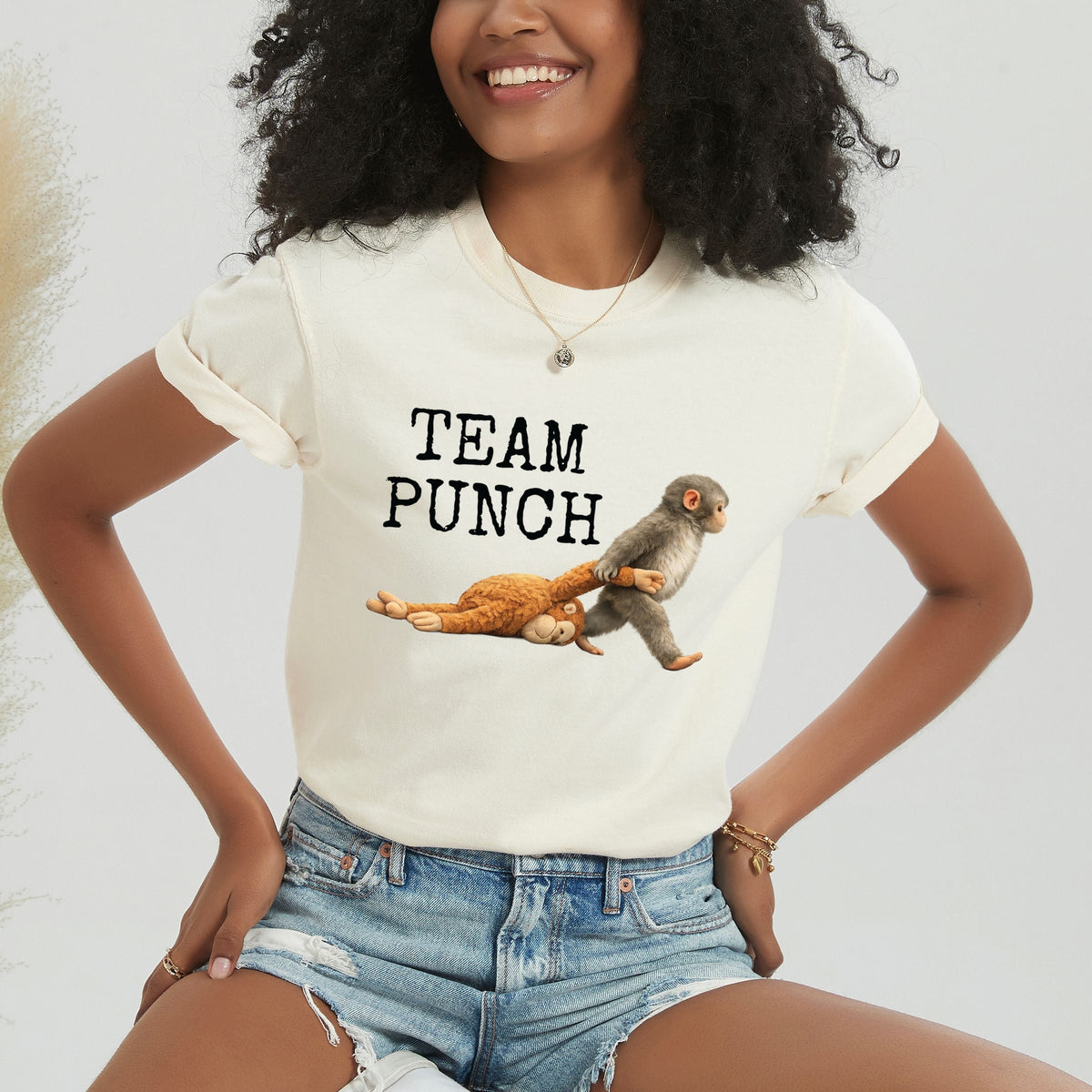 Team Punch Typewriter Black - Women's Garment Dyed Graphic T-Shirt