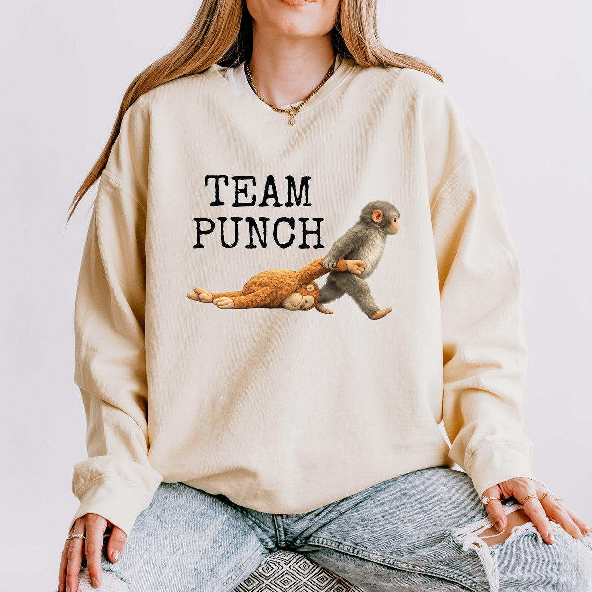 Team Punch Typewriter Black - Women's Lightweight Garment Dyed Sweatshirt