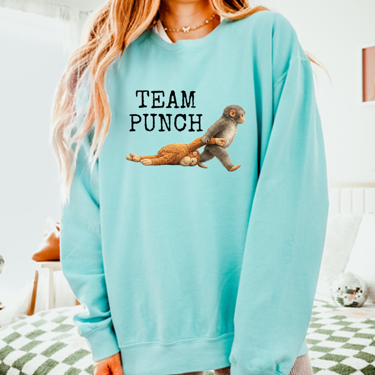 Team Punch Typewriter Black - Women's Lightweight Garment Dyed Sweatshirt