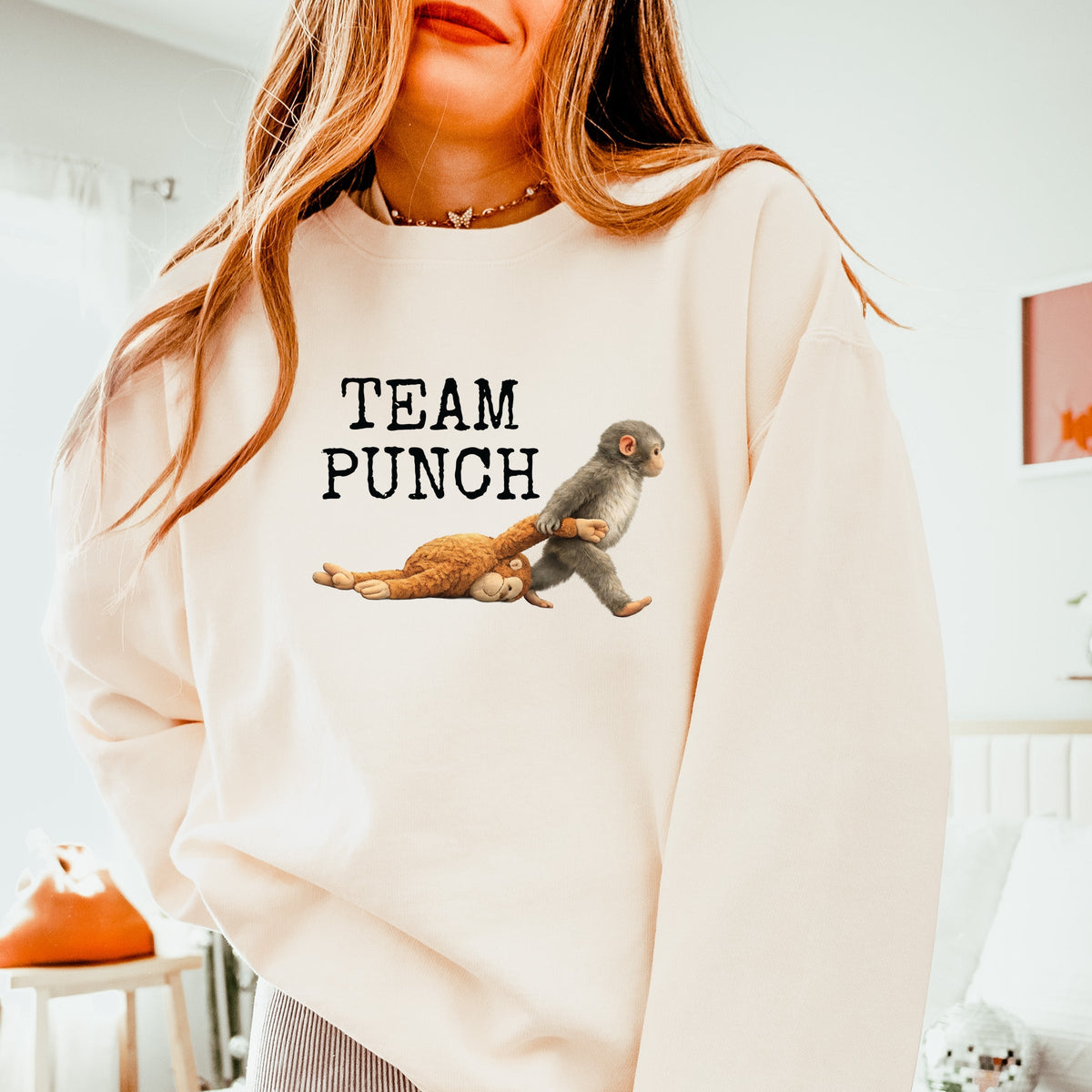 Team Punch Typewriter Black - Women's Lightweight Garment Dyed Sweatshirt