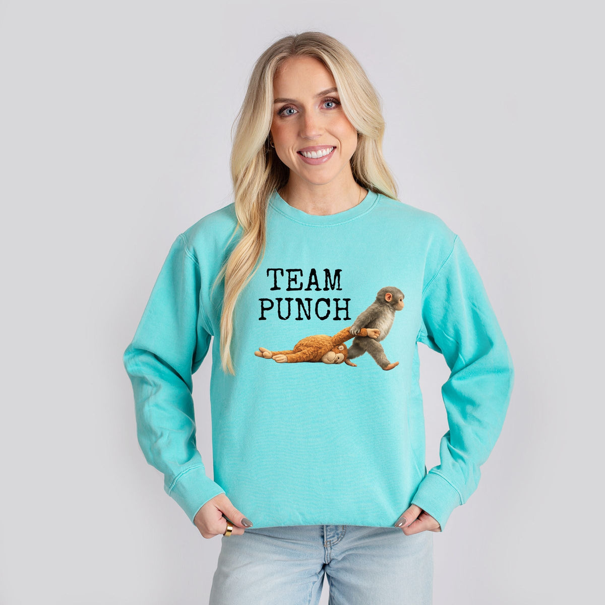 Team Punch Typewriter Black - Women's Lightweight Garment Dyed Sweatshirt
