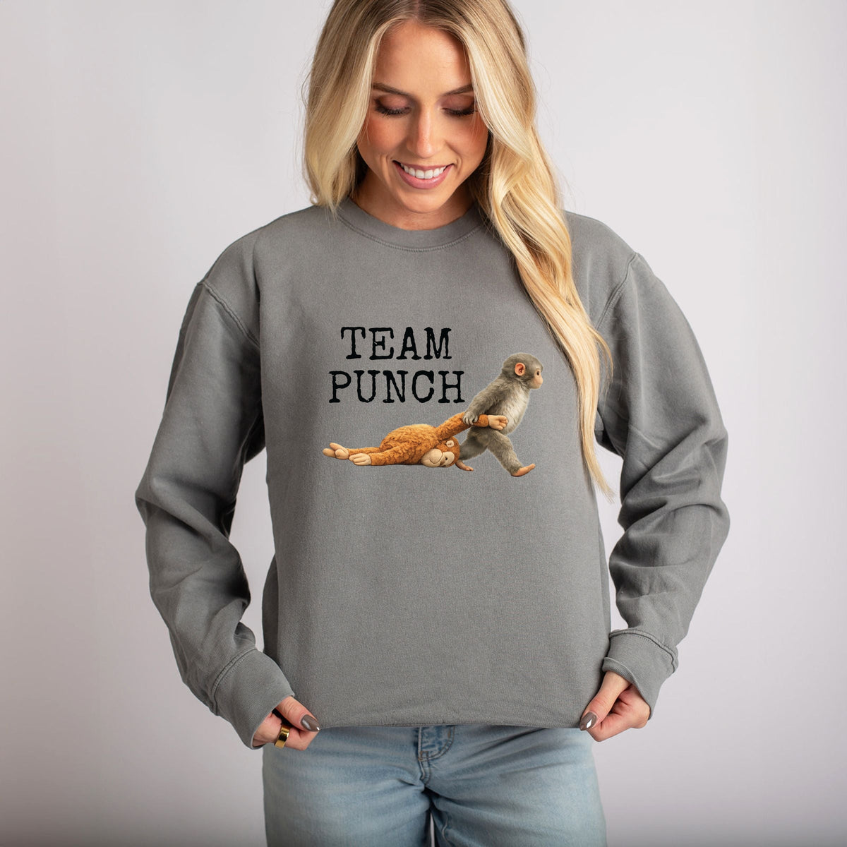 Team Punch Typewriter Black - Women's Lightweight Garment Dyed Sweatshirt