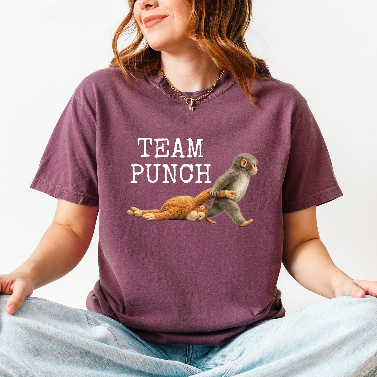 Team Punch Typewriter White - Women's Garment Dyed Graphic T-Shirt