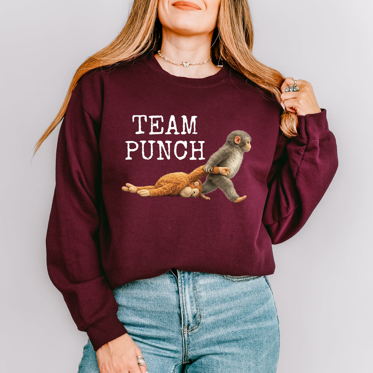 Team Punch Typewriter White -  Women's Graphic Sweatshirt