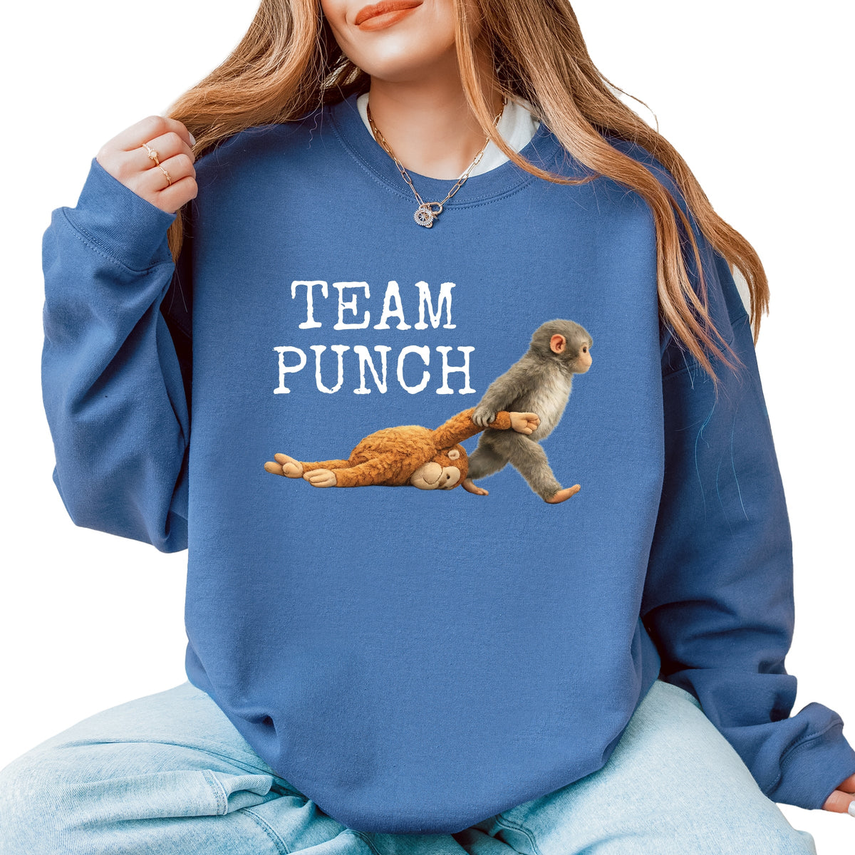 Team Punch Typewriter White -  Women's Graphic Sweatshirt