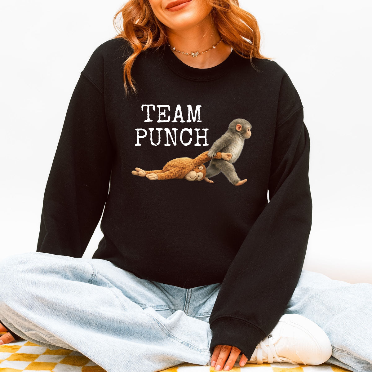 Team Punch Typewriter White -  Women's Graphic Sweatshirt