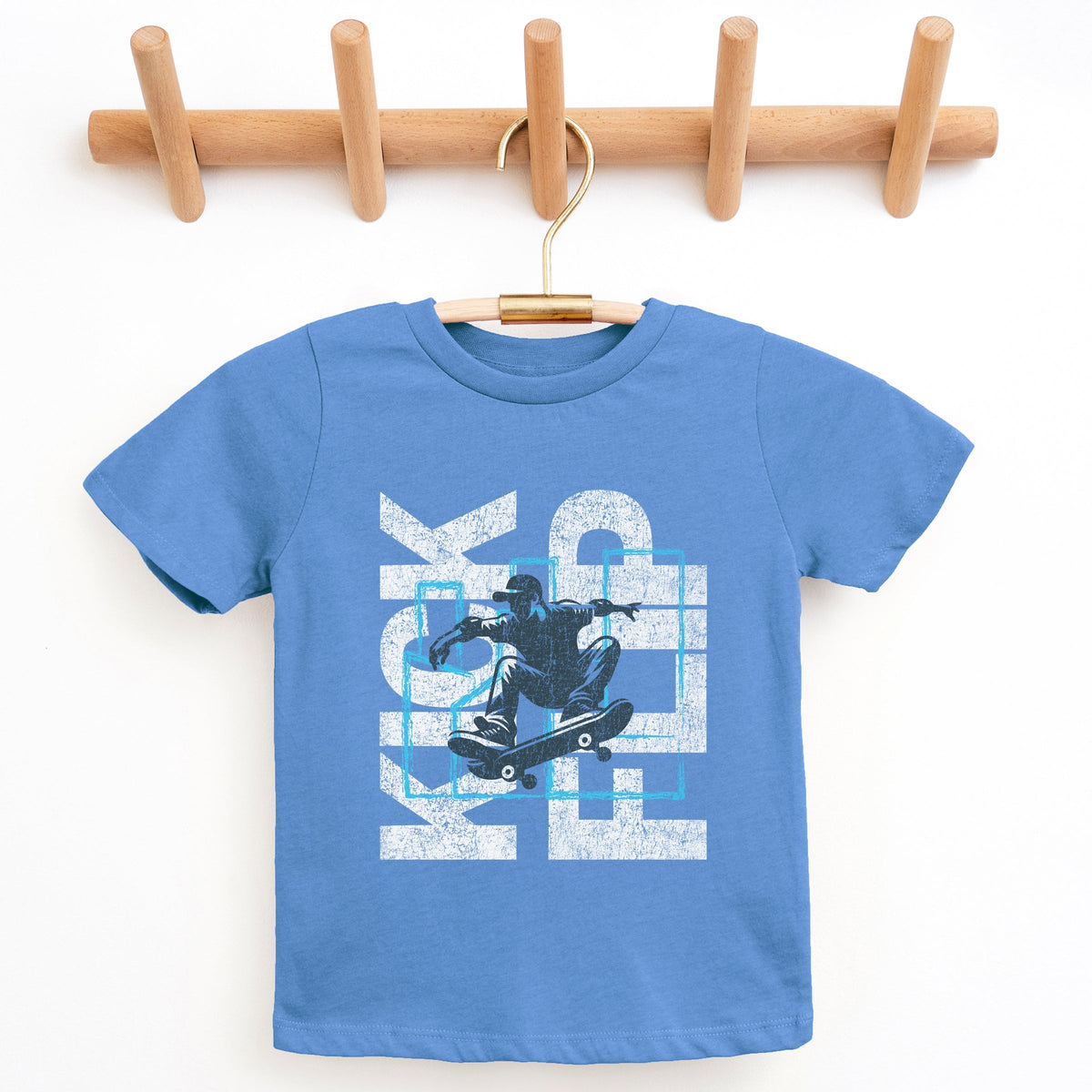 Kickflip Skateboarder - Youth Short Sleeve Graphic T-Shirt
