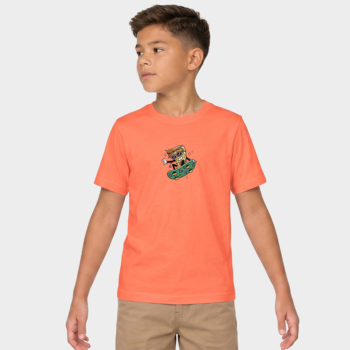 Skateboarding Pizza - Youth Short Sleeve Graphic T-Shirt