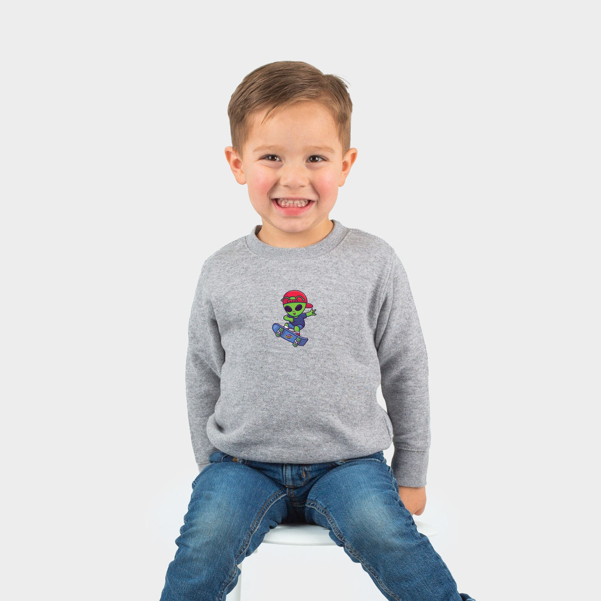 Skateboarding Alien - Toddler Graphic Sweatshirt