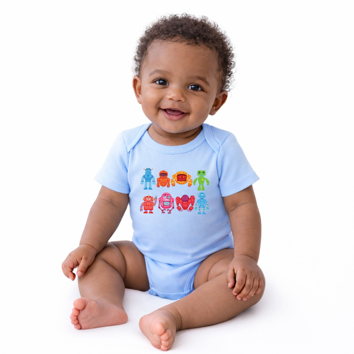 Colorful Robots - Infant Short Sleeve Graphic Bodysuit