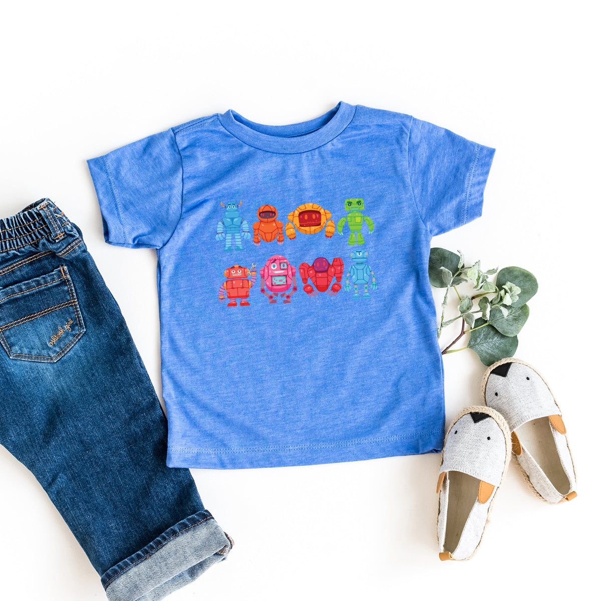 Colorful Robots - Toddler Short Sleeve Graphic T-Shirt