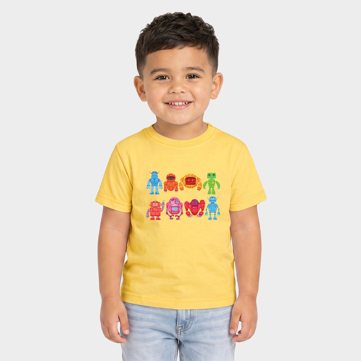 Colorful Robots - Toddler Short Sleeve Graphic T-Shirt
