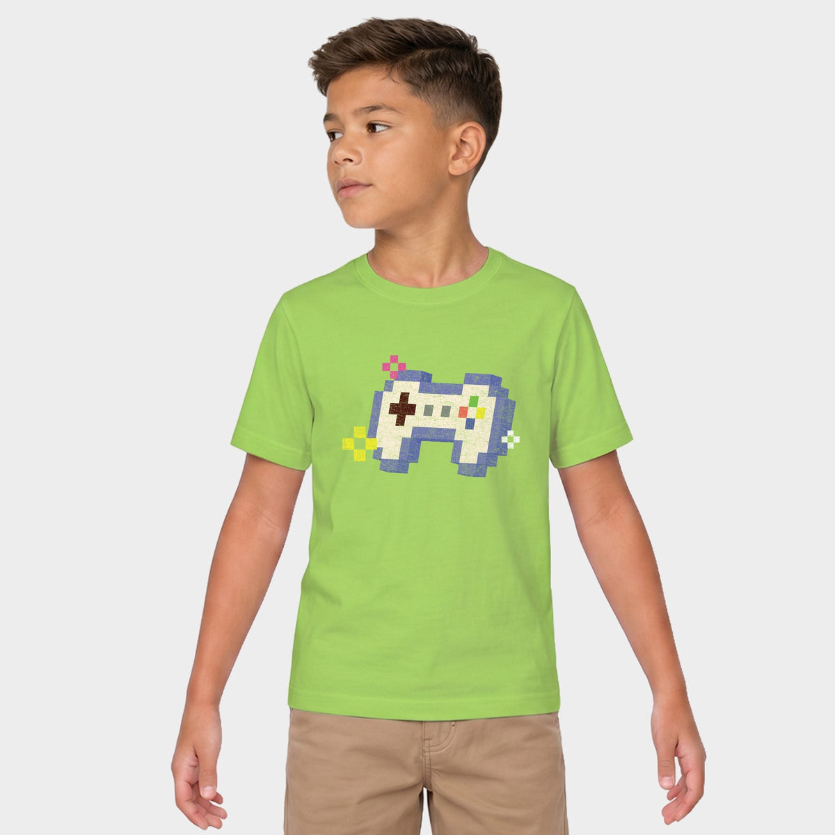 Video Game Controller Pixels - Youth Short Sleeve Graphic T-Shirt